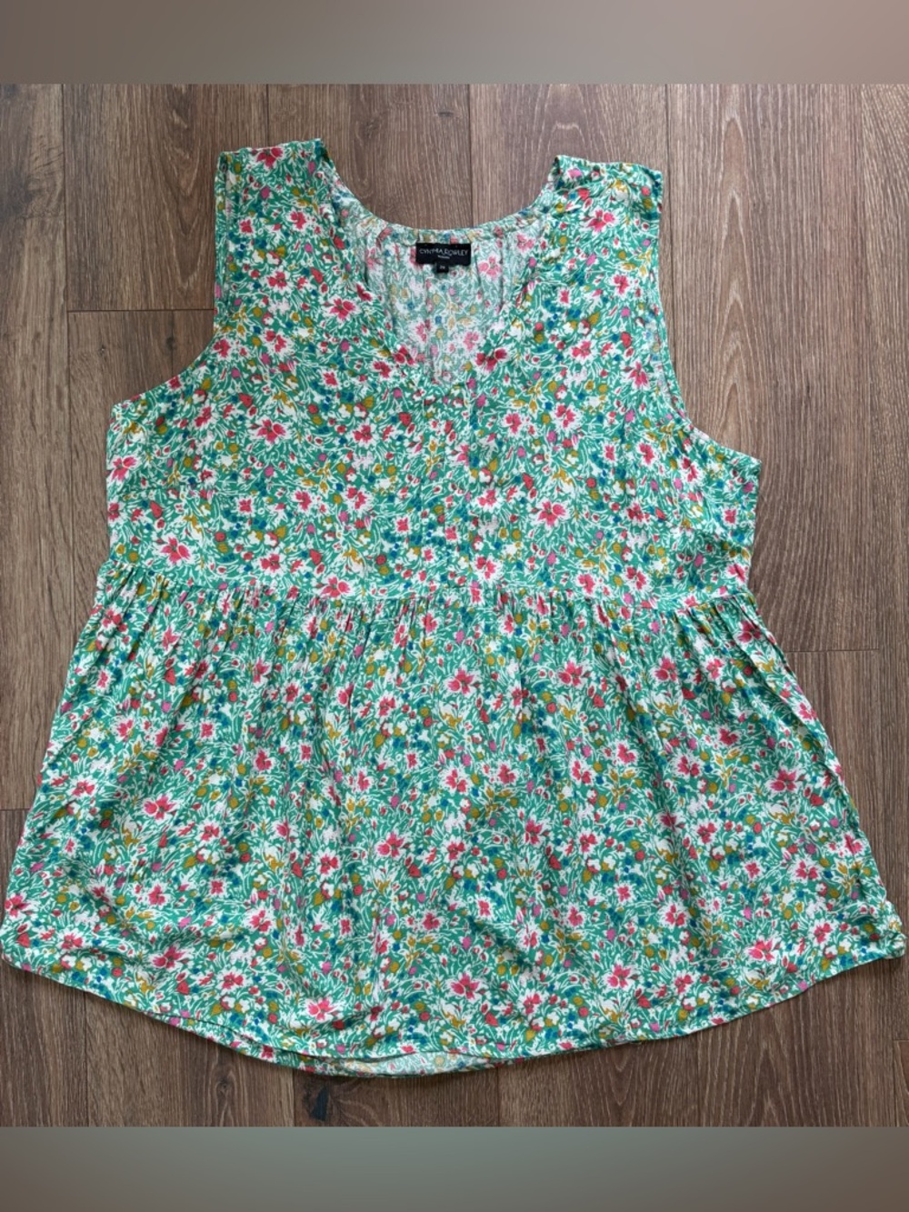Cynthia Rowley Floral Sleeveless Tunic Top Plus Size 2x Summer